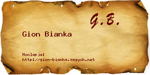 Gion Bianka névjegykártya